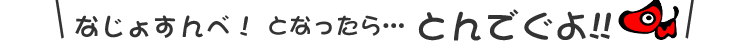 なじょすんべ！ となったら… とんでぐよ!!